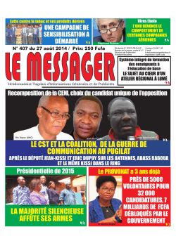 Le Messager N°407 - République Togolaise