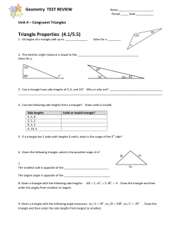 Geometry TEST REVIEW