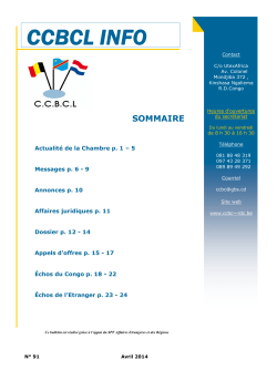 CCBCL Info Avril 2014 - Chambre de Commerce Belgo