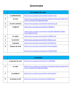Grammaire - Bienvenue dans la classe de Mme Ingrid