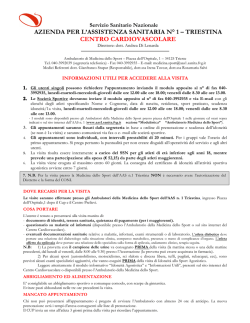 informazioni utili visita ambulatorio medicina dello sport