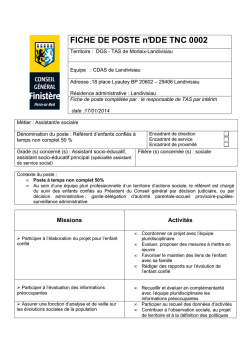 FICHE DE POSTE n°DDE TNC 0002