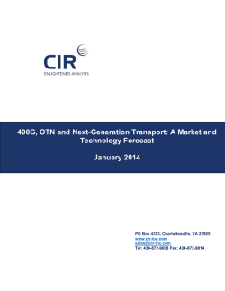 400G, OTN and Next-Generation Transport: A Market and