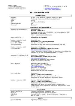 INTEGRATEUR WEB - Portfolio de Julien Garret