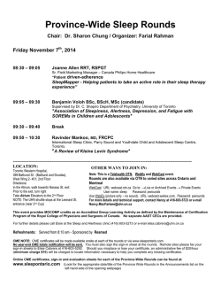 Information - Toronto Sleep Clinics, Ontario Sleep Clinics