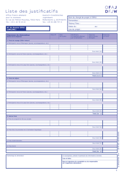 Liste des justificatifs - Office franco