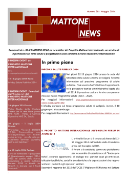 newsletter - Progetto Mattone Internazionale