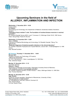 Upcoming Seminars in the field of ALLERGY