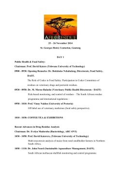 Programme - Afro-Residue Conference