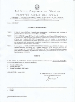 graduatorie definitive di I fascia - Istituto Comprensivo "Destra Torre"