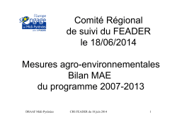 Présentation MAE CRS FEADER 18/06/2014 - DRAAF Midi