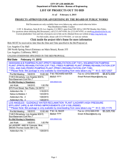 LIST OF PROJECTS OUT TO BID