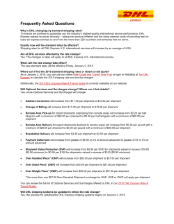 DHL Express General Price Increase FAQs 2015