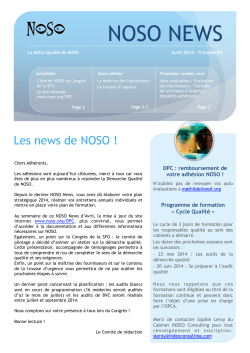 NOSO NEWS - Avril 2014