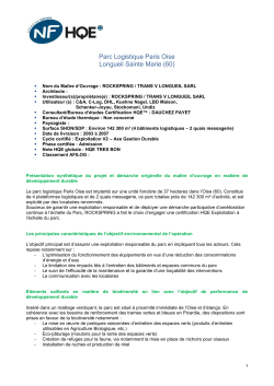Plateforme logistique NF HQE Paris Oise à Longueil (60) (PDF
