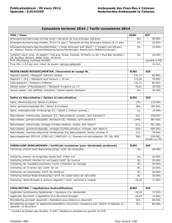 Consulaire tarieven 2014 / Tarifs consulaires 2014