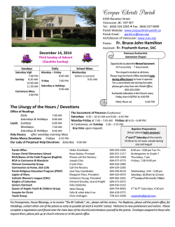 December 14 - Corpus Christi Parish
