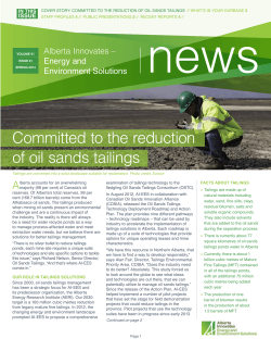 Committed to the reduction of oil sands tailings