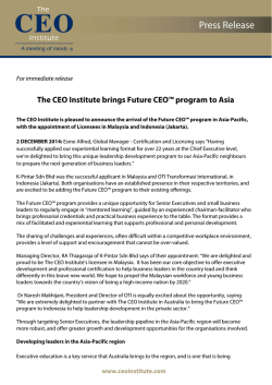 Press Release - Future CEO&trade; Program