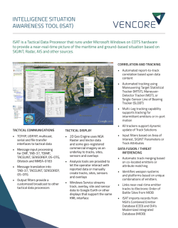 INTELLIGENCE SITUATION AWARENESS TOOL (ISAT)
