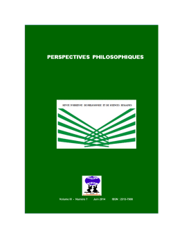 Présentation et Sommaire - Perspectives Philosophiques