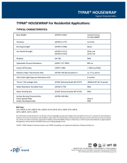 Download TYPAR HouseWrap Typical Characteristics