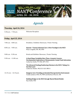 Agenda - 2015 NANT Conference