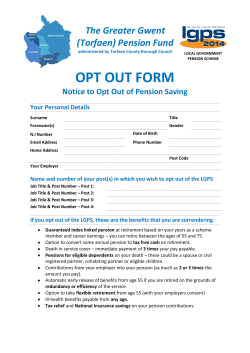 OPT OUT FORM - Greater Gwent Pensions Fund