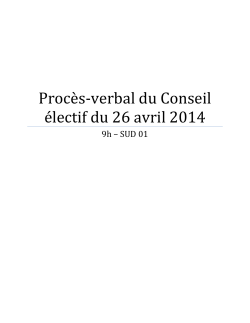 Procès-Verbal du Conseil Electif du 26 avril 2014