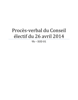 Procès-Verbal du Conseil Electif du 26 avril 2014
