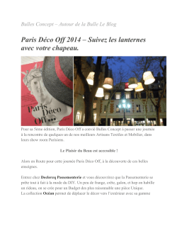 Paris Déco Off 2014 – Suivez les lanternes avec votre chapeau.