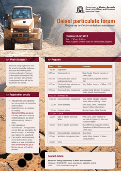 Diesel particulate forum - Department of Mines and Petroleum