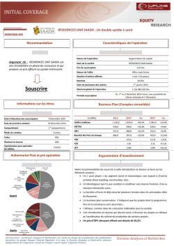RESIDENCES DAR SAADA - Bourse de Casablanca
