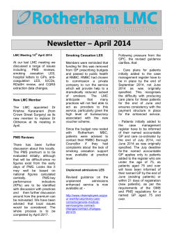 Newsletter – April 2014