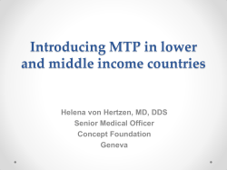 Introducing MTP in lower and middle income countries