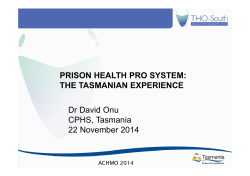PRISON HEALTH PRO SYSTEM: THE TASMANIAN