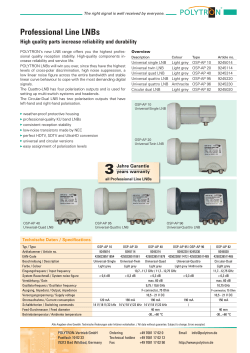 Professional Line LNBs - Polytron Vertrieb GmbH