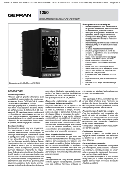 GEFRAN - Documentation: Régulateur de température PID 1/8 DIN