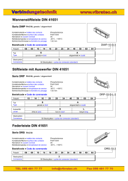 Wannenstiftleiste DIN 41651 Stiftleiste mit Auswerfer DIN 41651