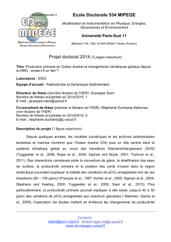 Ecole Doctorale 534 MIPEGE Projet doctoral 2014 (3 pages