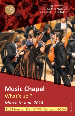 Festivals - Chapelle Musicale Reine Elisabeth