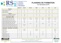 PLANNING DE FORMATION
