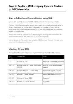 Scan to Folder to OSX Mavericks for Kyocera Legacy devices