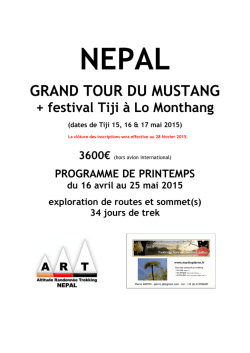 GRAND TOUR DU MUSTANG - Trekkings hors des sentiers battus