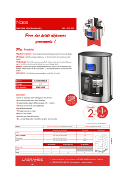 Fiche Produit Cafetière Naos 529001