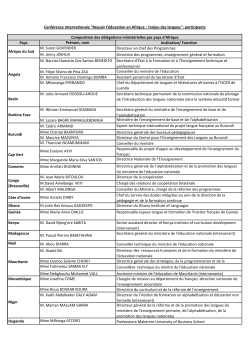liste des participants - Association for the Development of Education