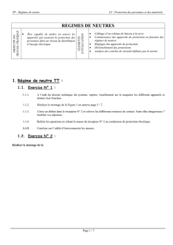 R&eacute;gime de neutre TT et TN