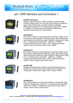 pH / ORP Monitors and Controllers 1