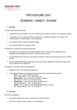 PROCEDURE SAV DOMENA / SIMEO / SHARK
