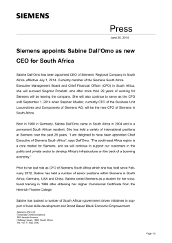 Pressemitteilung Siemens AG englisch